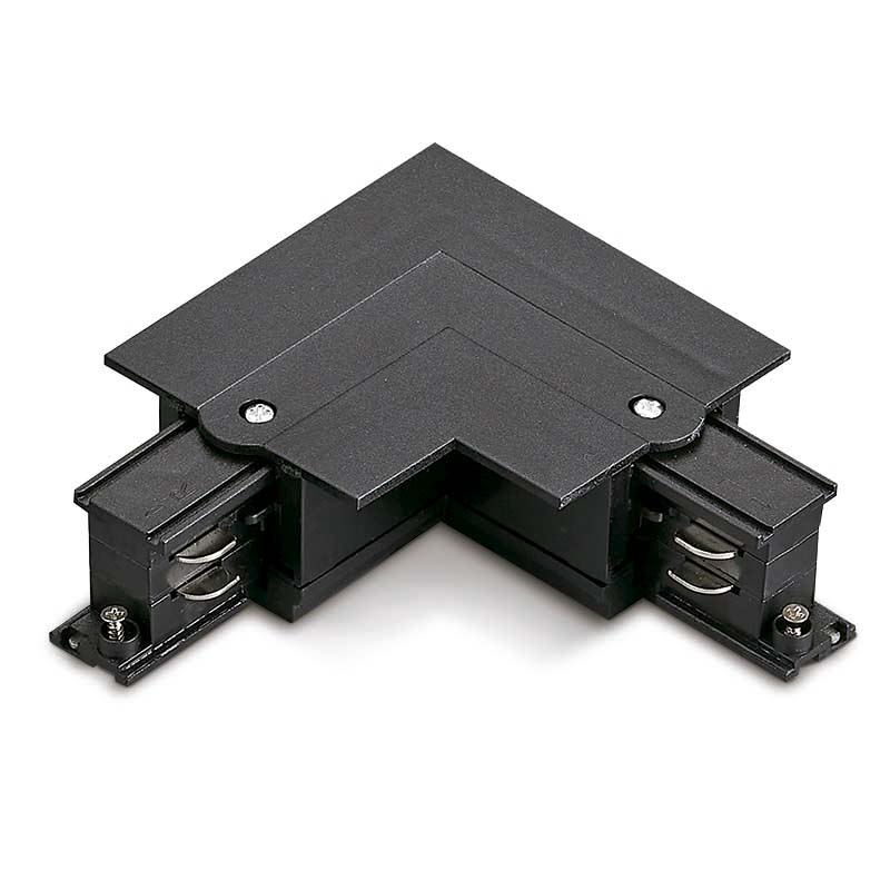 CONECTOR L-DERECHA NEGRO PARA CARRIL TRIFÁSICO EMPOTRABLE